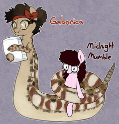 Size: 906x947 | Tagged: safe, artist:archego-art, oc, oc only, oc:gabonica, oc:midnight mumble, species:lamia, original species, pillow, snake pony