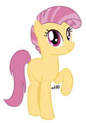 Size: 420x600 | Tagged: safe, artist:empty-10, character:candy mane, species:earth pony, species:pony, g4, blank flank, female, mare, photoshop, raised hoof, simple background, solo, white background