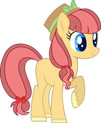 Size: 1564x1907 | Tagged: safe, artist:crystalponyart7669, base used, oc, oc:rose sunlight, parent:applejack, parent:torque wrench, species:earth pony, species:pony, female, magical lesbian spawn, mare, offspring, simple background, solo, transparent background