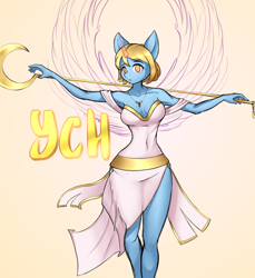 Size: 2308x2518 | Tagged: safe, artist:shadikbitardik, oc, species:anthro, armpits, auction, breasts, clothing, commission, cosplay, costume, female, priestess, solo, uniform, your character here