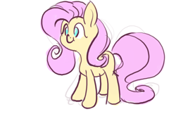 Size: 1280x828 | Tagged: safe, artist:aemantaslim, character:fluttershy, species:pony, newbie artist training grounds, atg 2016, cute, female, mare, no pupils, shyabetes, simple background, solo, white background