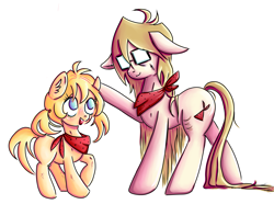 Size: 5133x3815 | Tagged: safe, artist:coco-drillo, oc, oc only, oc:cocodrillo, species:earth pony, species:pony, cheerful, clothing, colourful, crying, duality, ear fluff, female, filly, floppy ears, foal, glasses, happy, head pat, hopeful, pat, pigtails, scar, scarf, stitches, teary eyes