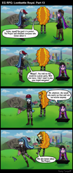 Size: 1280x3005 | Tagged: safe, artist:bredgroup, artist:dany-the-hell-fox, character:adagio dazzle, character:aria blaze, character:sonata dusk, comic:eg rpg lootbattle royal, my little pony:equestria girls, apex legends, comic, crossover, fortnite, half-life, half-life 2, heroes of might and magic 3, playerunknown's battlegrounds, shooting, weapon