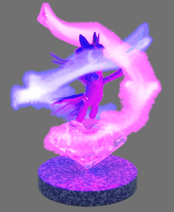 Size: 590x720 | Tagged: safe, artist:iknowpony, character:twilight sparkle, character:twilight sparkle (alicorn), species:alicorn, species:phoenix, species:pony, 3d, animated, blender, blender cycles, female, gem, gif, rotating, solo