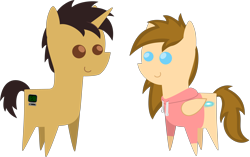 Size: 6574x4123 | Tagged: safe, artist:peahead, oc, oc only, oc:data wave, oc:stellar winds, species:pegasus, species:pony, species:unicorn, absurd resolution, clothing, hoodie, pegasus oc, pointy ponies, simple background, transparent background, unicorn oc