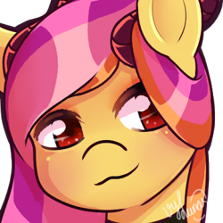 Size: 360x360 | Tagged: safe, artist:thanhvy15599, oc, oc only, species:pony, bust, cute, requested art, smiley face