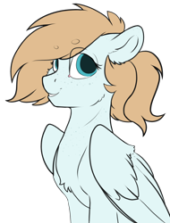 Size: 2656x3500 | Tagged: safe, artist:cold blight, oc, oc only, oc:cold blight, species:pegasus, species:pony, beanbrows, ear freckles, eyebrows, floppy ears, freckles, neck freckles, simple background, smiling, solo, transparent background, wings