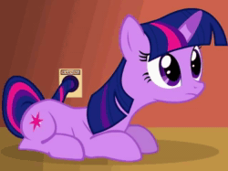 Size: 638x478 | Tagged: safe, artist:zoarvek, character:twilight sparkle, character:twilight sparkle (unicorn), species:pony, species:unicorn, animated, charging, cute, female, frown, i can't believe it's not badumsquish, loop, mare, no sound, plug, prone, solo, twiabetes, twilight server, wat, webm, what has science done
