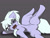 Size: 1600x1200 | Tagged: safe, artist:k_clematis, character:cloudchaser, species:pegasus, species:pony, g4, eye clipping through hair, eyebrows, eyebrows visible through hair, featureless crotch, female, gray background, lying down, mare, raised leg, sideways, simple background, solo