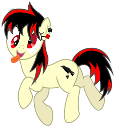 Size: 3574x3952 | Tagged: safe, artist:baumkuchenpony, oc, oc:raven fear, species:pony, .svg available, derp, simple background, tongue out, transparent background, vector