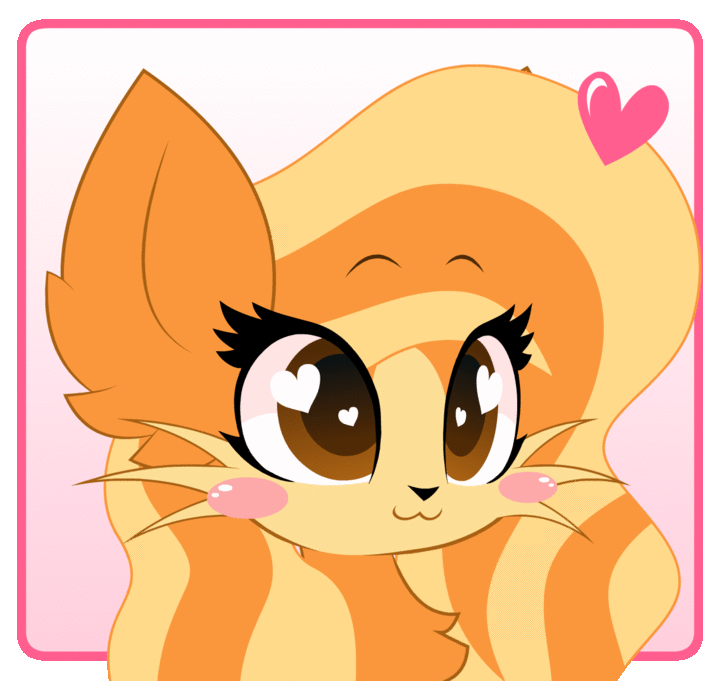 Size: 718x681 | Tagged: safe, artist:hungrysohma, part of a set, oc, oc:mistie pone, animated, blush sticker, blushing, bouncing, cat, catpony, chest fluff, commission, cute, female, gif, heart, heart eyes, original species, simple background, transparent background, wingding eyes, ych result