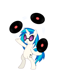 Size: 4000x5000 | Tagged: safe, artist:northernthestar, character:dj pon-3, character:vinyl scratch, species:pony, absurd resolution, bipedal, female, juggling, record, simple background, solo, transparent background, vector