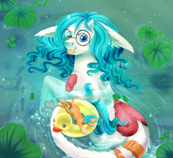 Size: 3500x3200 | Tagged: safe, artist:djkaskan, species:pony, glasses, long tail, male, rubber duck, size difference, smaller male, water
