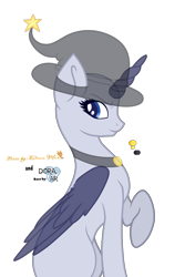 Size: 4000x5984 | Tagged: safe, artist:dianamur, artist:doraair, oc, oc only, species:alicorn, species:pony, alicorn oc, base, clothing, collaboration, hat, raised hoof, simple background, sitting, solo, transparent background, witch hat