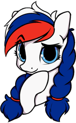 Size: 583x938 | Tagged: safe, artist:hitbass, oc, oc only, oc:marussia, species:pony, nation ponies, blue eyes, emoji, ponified, russia, simple background, smiling, solo, thinking, thinking emoji