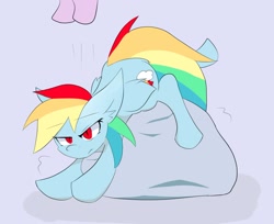 Size: 1617x1317 | Tagged: safe, artist:k_clematis, character:rainbow dash, species:pegasus, species:pony, female, mare, misleading thumbnail, offscreen character, rock
