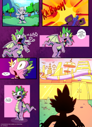 Size: 1800x2500 | Tagged: safe, artist:whitelie, character:spike, species:dragon, episode:molt down, g4, my little pony: friendship is magic, alternate scenario, butterfly, explosion, future, male, petrification, solo, winged spike
