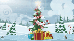 Size: 1280x720 | Tagged: safe, artist:brutalweather studio, character:sea swirl, species:pony, species:unicorn, animated, background pony, box, candy, candy cane, christmas, christmas tree, commission, cute, dawwww, female, food, hearth's warming, holiday, hooves on cheeks, i can't believe it's not hasbro studios, mare, pony in a box, present, seadorable, smiling, smiling at you, snow, solo, sound, squee, squishy cheeks, stars, tree, weapons-grade cute, webm, ych result
