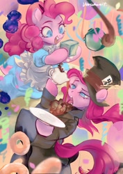 Size: 723x1024 | Tagged: safe, artist:tingsan, character:pinkie pie, species:earth pony, species:pony, alice, alice in wonderland, female, mad hatter, mare