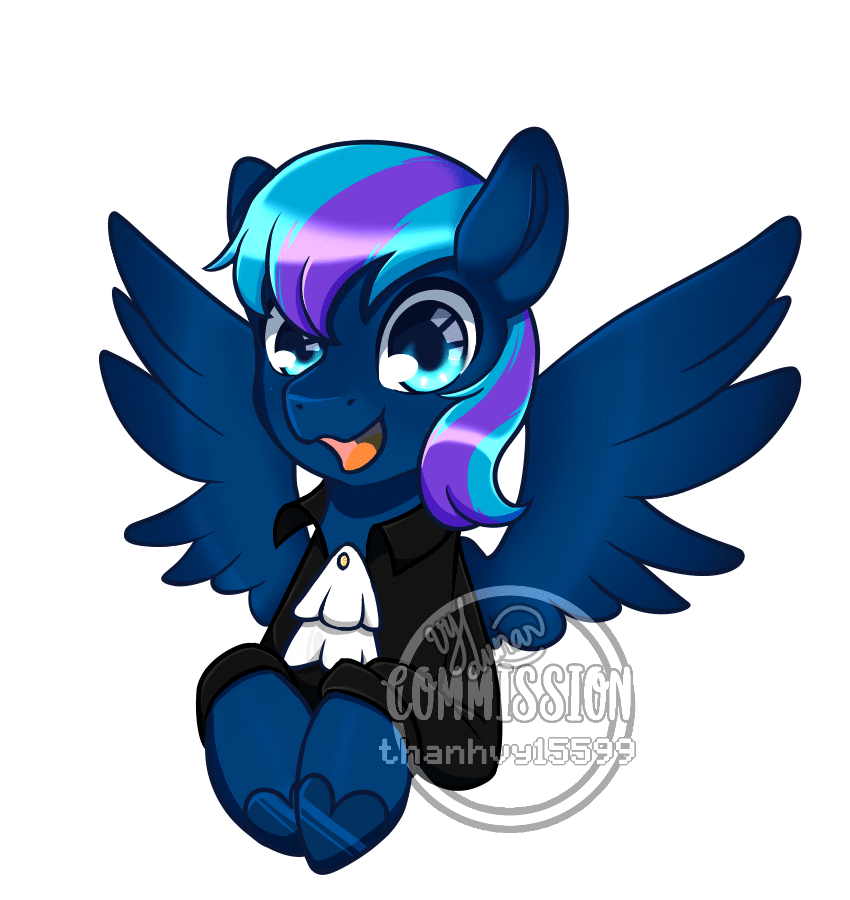 Size: 850x900 | Tagged: safe, artist:thanhvy15599, oc, oc only, oc:ludio amor, species:pegasus, species:pony, animated, blinking, blue eyes, clothing, commission, gif, open mouth, pegasus oc, simple background, solo, white background, ych animation, ych result