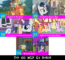 Size: 1704x1560 | Tagged: safe, artist:don2602, edit, edited screencap, screencap, character:apple bloom, character:applejack, character:big mcintosh, character:diamond tiara, character:granny smith, character:rarity, character:scootaloo, character:sunset shimmer, character:sweetie belle, character:twilight sparkle, character:twilight sparkle (scitwi), species:earth pony, species:eqg human, species:pegasus, species:pony, species:unicorn, episode:crusaders of the lost mark, episode:magical mystery cure, episode:monday blues, episode:pinkie apple pie, episode:sweet and elite, eqg summertime shorts, g4, my little pony: equestria girls, my little pony: friendship is magic, my little pony:equestria girls, apples to the core, becoming popular, beret, cart, clothing, cutie mark crusaders, hat, hoodie, i've got to find a way, light of your cutie mark, rain, shoes, top 100 mlp g4 songs, umbrella, wet mane