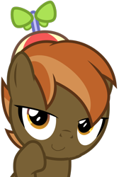 Size: 732x1091 | Tagged: safe, artist:lahirien, edit, editor:undeadponysoldier, character:button mash, species:earth pony, species:pony, bedroom eyes, buttonbetes, clothing, colt, cute, foal, hat, looking at you, male, propeller hat, simple background, smiling, solo, stupid sexy button, transparent background, vector