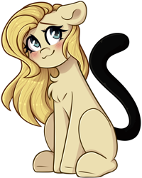 Size: 1080x1350 | Tagged: safe, artist:ev04ka, artist:ev04kaa, rcf community, oc, oc only, species:earth pony, species:pony, 2020 community collab, derpibooru community collaboration, blushing, cat tail, female, original species, simple background, solo, transparent background