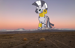 Size: 2000x1290 | Tagged: safe, artist:baumkuchenpony, character:zecora, species:zebra, chile, desert, female, giantess, highrise ponies, irl, macro, mega giant, mountain, photo, ponies in real life