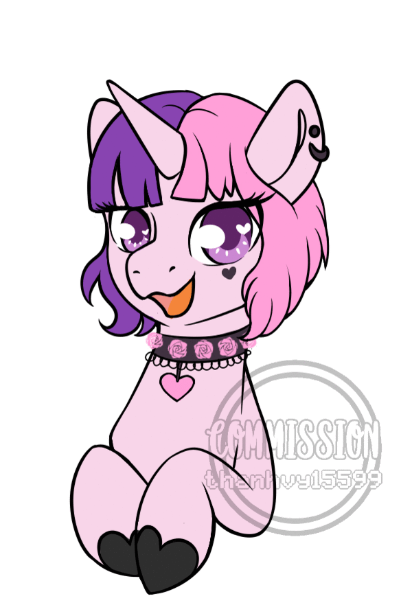 Size: 600x881 | Tagged: safe, artist:thanhvy15599, oc, oc only, oc:lukshana, species:pony, species:unicorn, animated, blinking, commission, female, gif, mare, open mouth, purple eyes, simple background, solo, white background, ych result