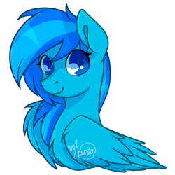 Size: 500x500 | Tagged: safe, artist:thanhvy15599, oc, oc only, species:pegasus, species:pony, blue, blue eyes, bust, pegasus oc, raffle winner, simple background, solo, transparent background
