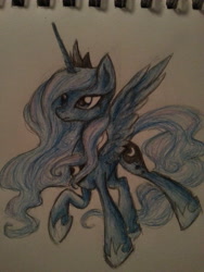 Size: 2448x3264 | Tagged: safe, artist:creeate97, character:princess luna, species:alicorn, species:pony, female, mare, pencil drawing, solo, traditional art