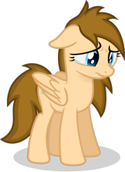 Size: 2225x3068 | Tagged: safe, artist:peahead, oc, oc only, oc:stellar winds, species:pegasus, species:pony, blue eyes, crying, female, flat ears, floppy ears, folded wings, looking down, mare, pegasus oc, sad, scrunch, scrunchy face, simple background, solo, standing, teary eyes, transparent background, upset, vector, wings
