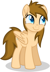 Size: 2350x3379 | Tagged: safe, artist:peahead, oc, oc only, oc:stellar winds, species:pegasus, species:pony, blue eyes, cute, female, folded wings, happy, mare, simple background, smiling, solo, standing, transparent background, vector, wings