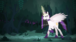 Size: 8434x4739 | Tagged: safe, artist:tsabak, character:princess celestia, species:pony, episode:between dark and dawn, g4, my little pony: friendship is magic, absurd resolution, female, forest, magic, punklestia, solo, vector