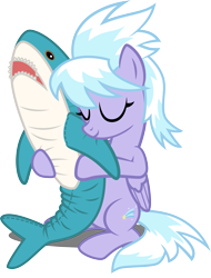 Size: 1813x2381 | Tagged: safe, artist:tsabak, character:cloudchaser, species:pegasus, species:pony, cute, cutechaser, female, mare, plushie, shark, shark plushie, simple background, solo, transparent background, vector