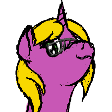 Size: 226x226 | Tagged: safe, artist:bryastar, oc, oc:bright star, species:pony, species:unicorn, :3, looking at you, looking down at you, simple background, smug, white background