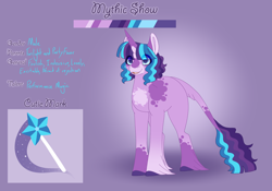 Size: 3500x2454 | Tagged: safe, artist:clay-bae, oc, oc:mythic show, parent:party favor, parent:twilight sparkle, parents:twifavor, species:pony, species:unicorn, male, offspring, reference sheet, solo, stallion