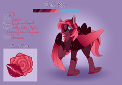 Size: 3500x2454 | Tagged: safe, artist:clay-bae, oc, oc:dark kiss, parent:tempest shadow, parent:twilight sparkle, parents:tempestlight, species:pegasus, species:pony, female, magical lesbian spawn, mare, offspring, reference sheet, solo
