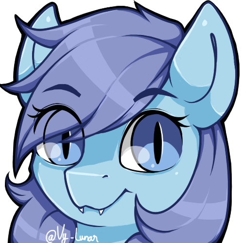 Size: 500x500 | Tagged: safe, artist:thanhvy15599, oc, oc only, oc:nightlight charm, species:bat pony, species:pony, animated, bat pony oc, blinking, commission, cute, cute little fangs, fangs, looking at you, simple background, slit eyes, slit pupils, solo, white background