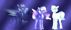 Size: 5845x2500 | Tagged: safe, artist:clay-bae, character:double diamond, character:princess luna, oc, oc:midnight muse, parent:double diamond, parent:princess luna, parents:lunadiamond, species:pegasus, species:pony, alternate design, male, offspring, stallion