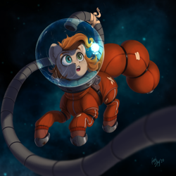 Size: 2000x2000 | Tagged: safe, artist:amishy, oc, oc only, oc:rusty gears, species:pony, astronaut, solo, space, space suit