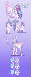 Size: 2191x5424 | Tagged: safe, artist:bunnari, character:princess flurry heart, species:alicorn, species:pony, age progression, armor, chest fluff, cute, cutie mark, emotions, female, filly, flurrybetes, gradient background, heart, heart eyes, mare, older, older flurry heart, solo, spear, spread wings, unshorn fetlocks, weapon, wingding eyes, wings