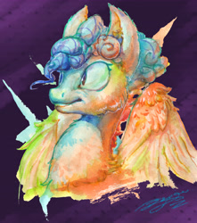Size: 7630x8624 | Tagged: safe, artist:angusdra, oc, oc only, species:pegasus, species:pony, absurd resolution, bust, cheek fluff, fluffy, solo, traditional art