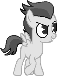 Size: 214x285 | Tagged: safe, artist:drypony198, character:rumble, species:pegasus, species:pony, black and white, black and white cartoon, colt, cute, grayscale, male, monochrome, rumblebetes, simple background, solo, transparent background