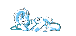 Size: 3973x1895 | Tagged: safe, artist:coco-drillo, oc, oc only, oc:froster dune, species:pony, species:unicorn, artin' for good, clothing, dream, ear fluff, plushie, scarf, sleeping, solo, train, train plush