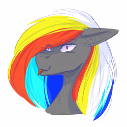 Size: 3150x3150 | Tagged: safe, artist:chrystal2288, artist:chrystal_company, oc, oc:darky wings, species:pegasus, species:pony, pink eyes, sketch, tongue out