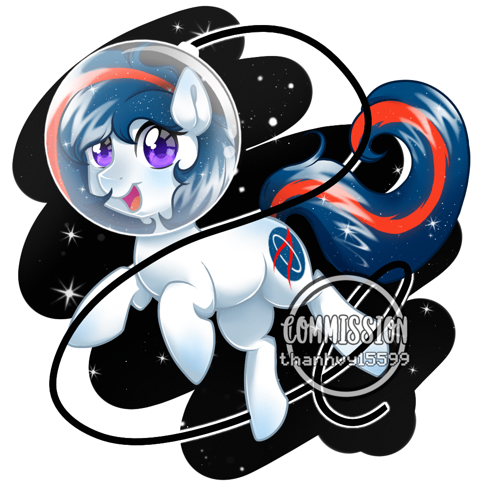 Size: 1000x1000 | Tagged: safe, artist:thanhvy15599, oc, oc only, oc:nasapone, species:earth pony, species:pony, animated, blinking, commission, cute, female, gif, gif art, helmet, mare, ocbetes, open mouth, purple eyes, solo, space, space background, space pony, ych result