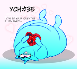 Size: 2874x2571 | Tagged: safe, artist:metalface069, species:pony, commission, fat, holiday, obese, valentine's day, your character here