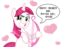 Size: 2237x1705 | Tagged: safe, artist:tsabak, character:lovestruck, species:pony, species:unicorn, arrow, bow (weapon), bow and arrow, female, heart, mare, simple background, solo, this is for emphasis bitch, transparent background, vulgar, weapon
