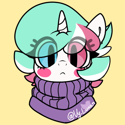 Size: 500x500 | Tagged: safe, artist:thanhvy15599, oc, oc:cotton sweets, species:pony, species:unicorn, animated, blinking, clothing, commission, commission result, female, gif, gif art, mare, simple background, sweater, yellow background